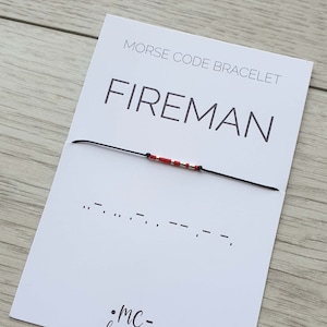 Fireman morse code bracelet, fireman jewelry, fireman gift, morse code bracelet, fireman bracelet, bracelet for woman man, gift for fireman