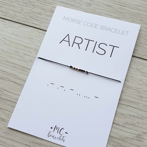 Artist morse code bracelet, artist jewelry, artist gift, morse code bracelet, artist bracelet, bracelet for woman man, gift for artist