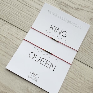 King Queen bracelets, Couple Morse code bracelet, Queen bracelet, Bracelet women men, Wedding bracelet, Matching bracelet, Couple Jewelry