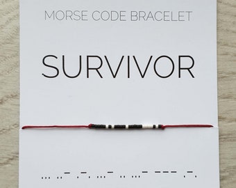 Survivor Morse Code Bracelet: Miyuki Delica Bead Jewelry