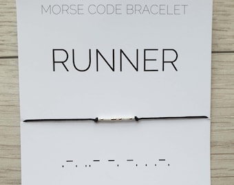 Runner morse code bracelet, Runner jewelry, Morse code jewelry, Runner gift bracelet, Bracelet for Women and Men, Sport gift, Marathon gift