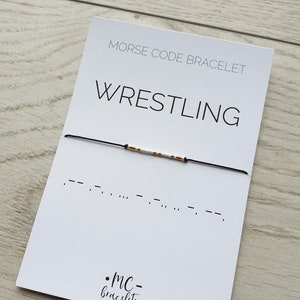 Wrestling morse code bracelet, Wrestling jewelry, Morse code jewelry, Wrestling gift bracelet, Bracelet for Women and Men, Sport gift