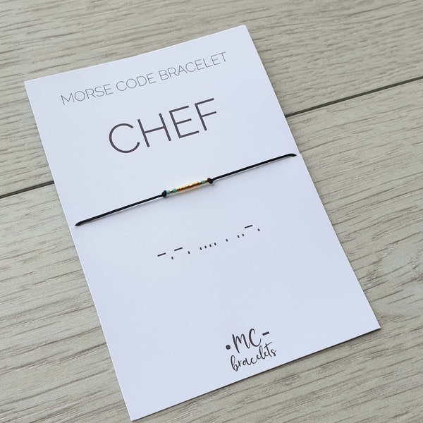 Chef morse code bracelet, chef jewelry, chef gift, morse code bracelet, chef bracelet, Bracelet for woman man, gift for chef