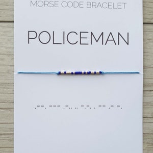 Policeman morse code bracelet, policeman jewelry, policeman gift, morse code bracelet, policeman bracelet, bracelet for woman man