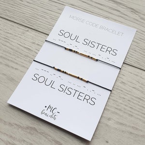 Soul Sisters Morse Code Bracelet, Soul Sister Gift Bracelet, Morse Code ...