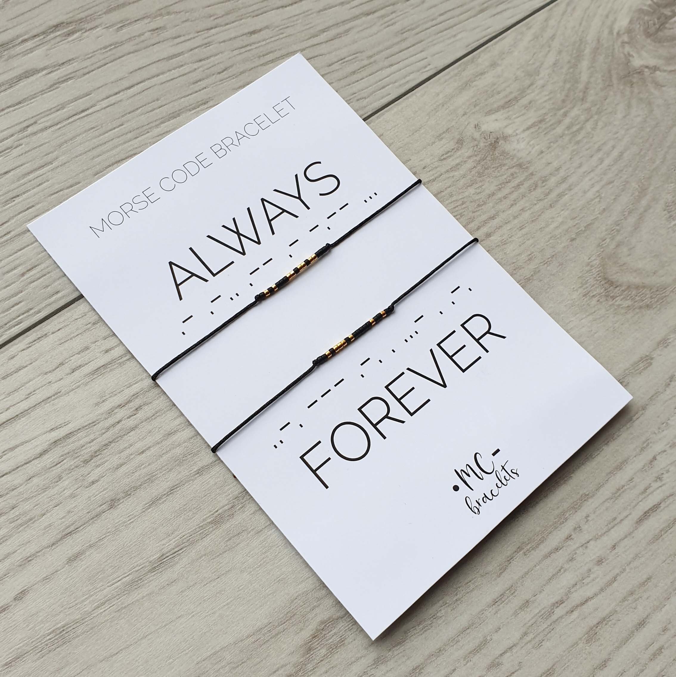 Always Forever Bracelet Couple Morse Code Bracelet Custom Jewelry Bracelet Women Men Wedding Bracelet Matching Bracelet Minimalist Etsy