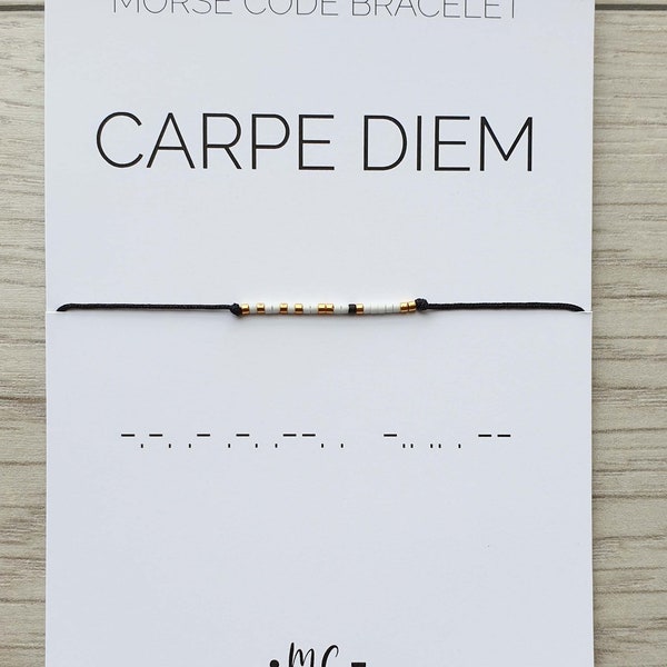 Carpe diem morse code bracelet, Carpe diem jewelry, Morse code jewelry, Carpe diem gift bracelet, Bracelet for Women and Men, Carpe diem