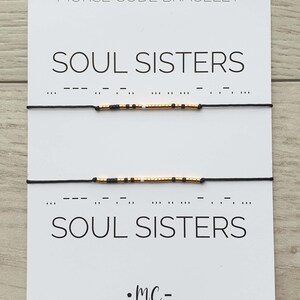 Soul Sisters Morse Code Bracelet, Soul Sister Gift Bracelet, Morse Code ...