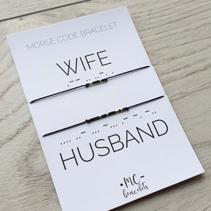 Wife Husband bracelet, Couple Morse code bracelet, Custom jewelry, Bracelet women men, Wedding bracelet, Matching bracelet, Minimalist