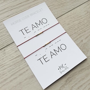 Pulsera Te amo, pulsera de código Morse de la pareja, te amo pulsera, pulsera mujeres hombres, pulsera de la boda, pulsera a juego, regalo de Te amo