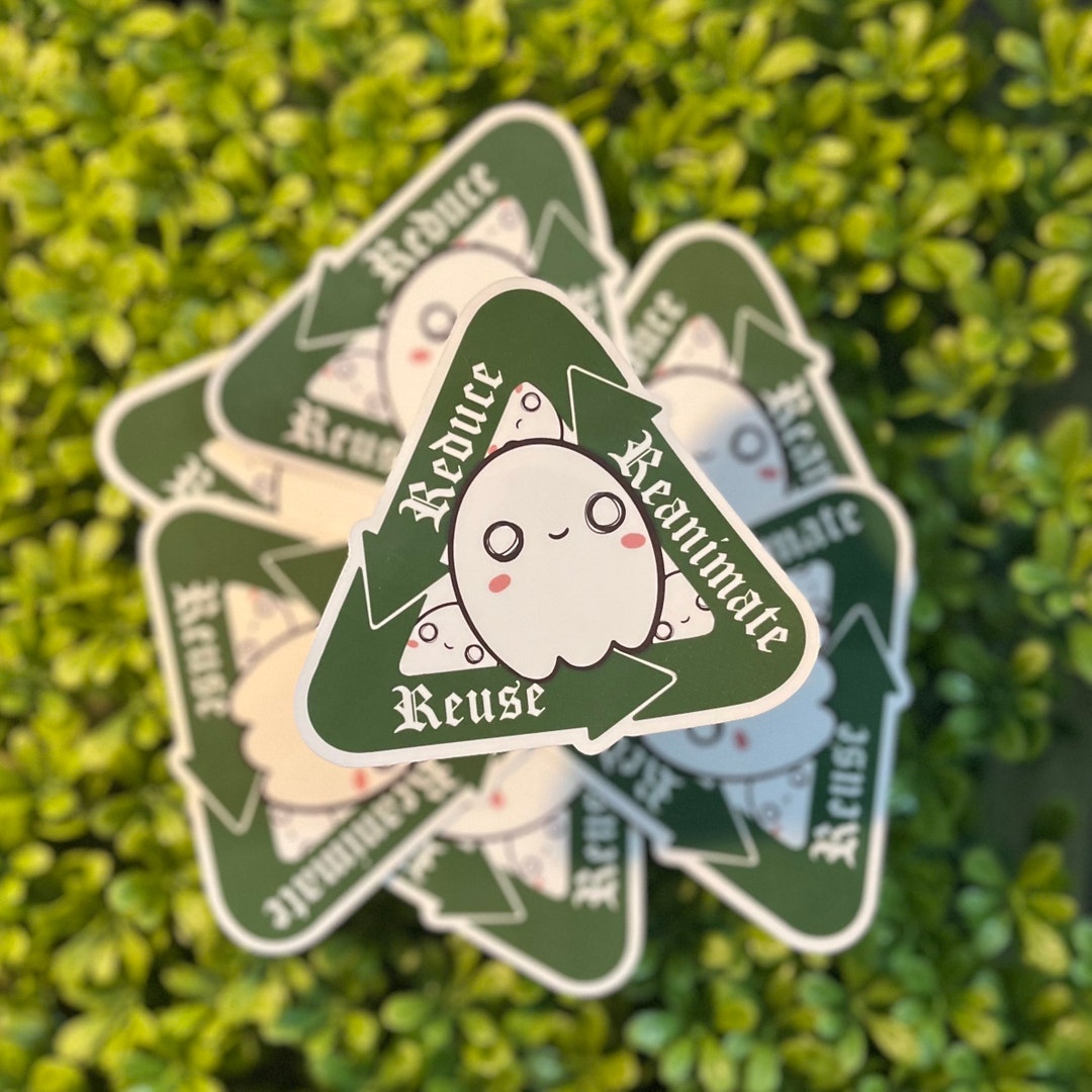 Reduce Reuse Reanimate Sticker (skull, Ghost, Creepy, Cute, Dungeons ...