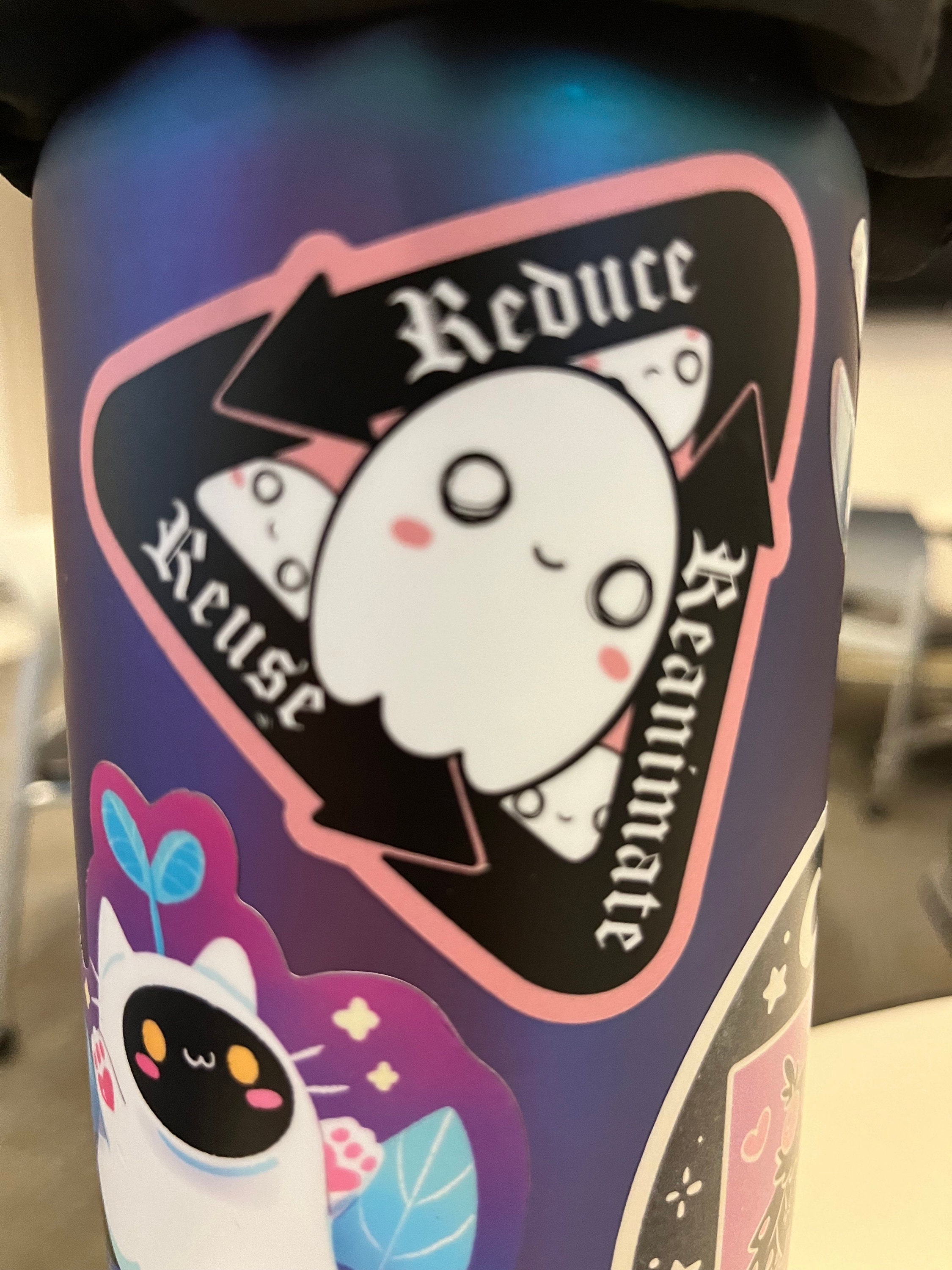 Reduce Reuse Reanimate Sticker (skull, Ghost, Creepy, Cute, Dungeons ...