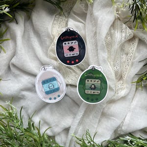 Cryptigotchi Stickers, Ghost, Bigfoot, Mothman (Cryptids, Supernatural, Spooky, Cute, Gift, 90’s, 2000’s, Nostalgia, Toy, Game, Virtual Pet)