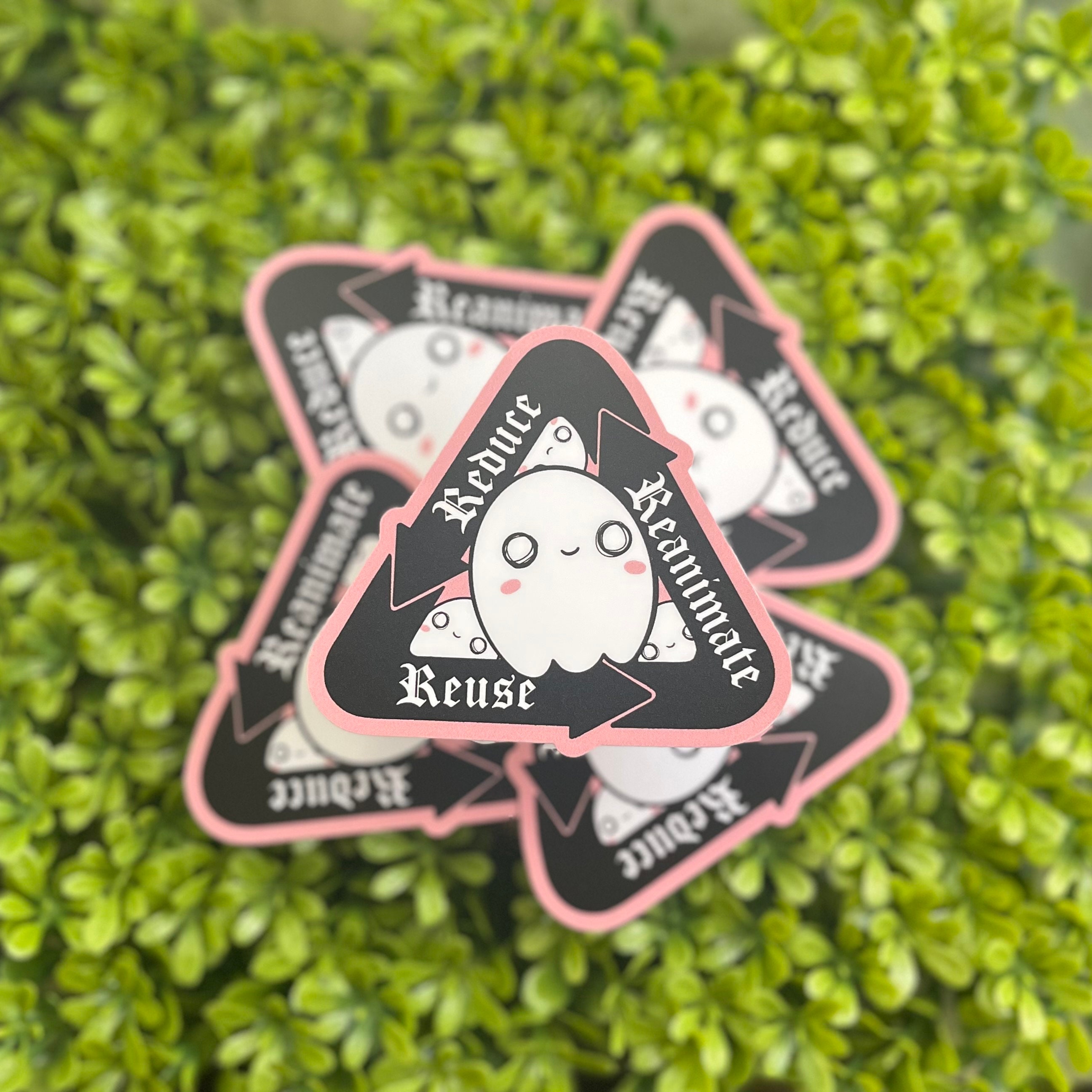 Reduce Reuse Reanimate Sticker (skull, Ghost, Creepy, Cute, Dungeons ...