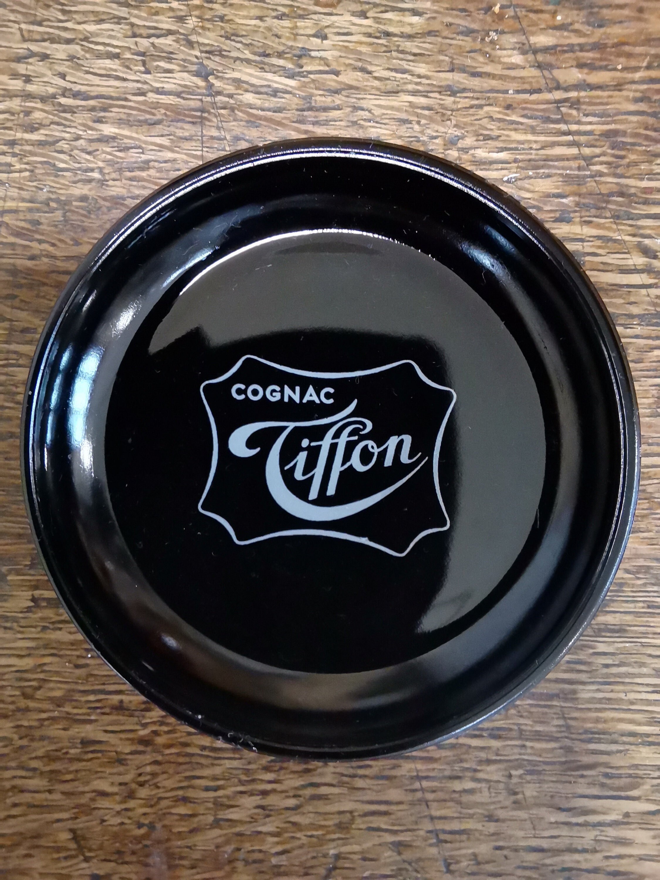 Français Vintage Black Cognac Coaster/Soucoupe