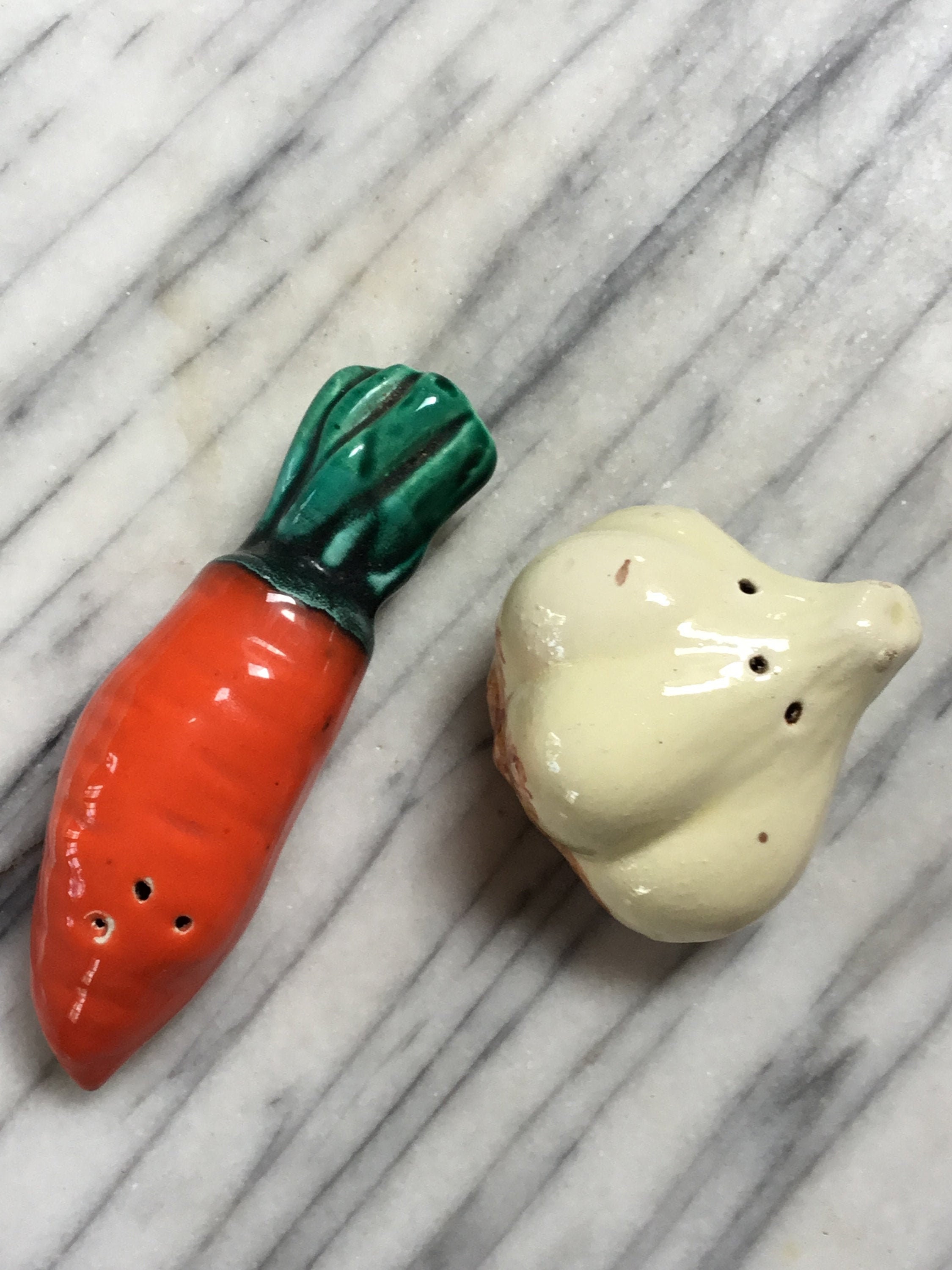 Français Shakers Vintage de Sel et Poivre, Condiment Carotte d'ail Réglé