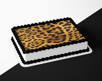 LEOPARD PRINT GREYS ~  EDIBLE Rice Paper Decorations Cake Toppers A4 