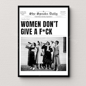 Trendy Wall Art, Women Drinking, Newspapers Print, Bathroom Decor, Retro Bar Cart, Magazine Cover Aesthetic, Girls Room decor, Photo Print