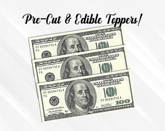 Las Vegas Happy Birthday Money Stack ~ Sheet Cake Topper ~ Edible ~ D22773