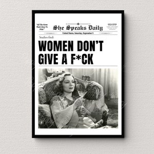 May include: A black and white newspaper print with the headline 