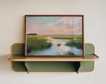 Pastel Marsh Painting, Southerner Decor, Coastal Summer Wall Art Print, Beach House Pastel Painting, Dorm Room Decor, Low Country