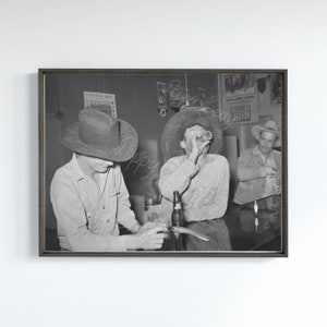 Cowboys At The Bar, Beer Print, Vintage Photo Print, Cowboy Picture, Western Decor, Vintage Photography , Unframed
