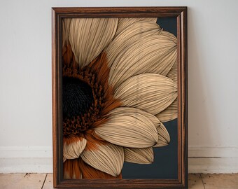 Sunflower Painting Print, Flower Home Decor, Living Room Over Couch Prints