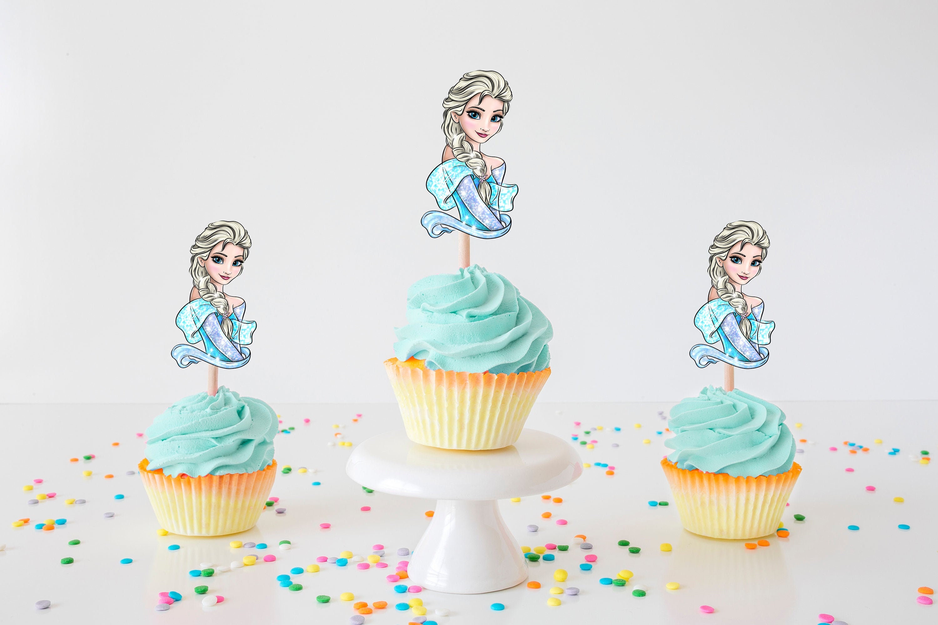 Disney Cupcake Toppers for Birthday Party Disney Birthday Etsy