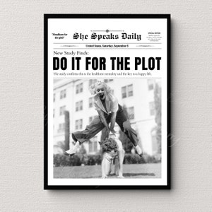 Do It For The Plot, Newspapers Print, Girls Wanna Have Fun, Dorm Room Decor, Magazine Cover Aesthetic, Girls Room decor, Photo Print