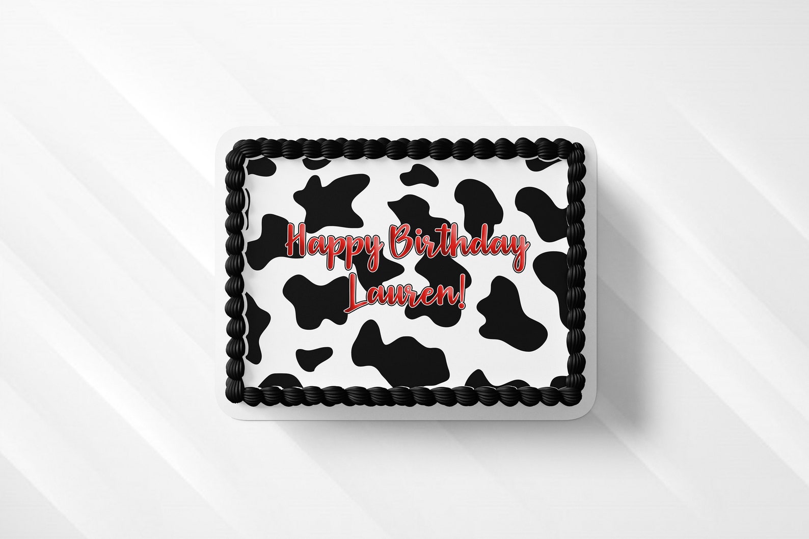 Cow Print Edible Cake Toppers Custom Cake Toppers Cow Print Etsy