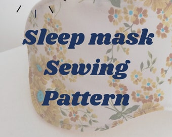 Cartamodello per maschera per gli occhi, cartamodello per maschera per dormire, cartamodello in pdf, cartamodello scaricabile, tutorial di cucito