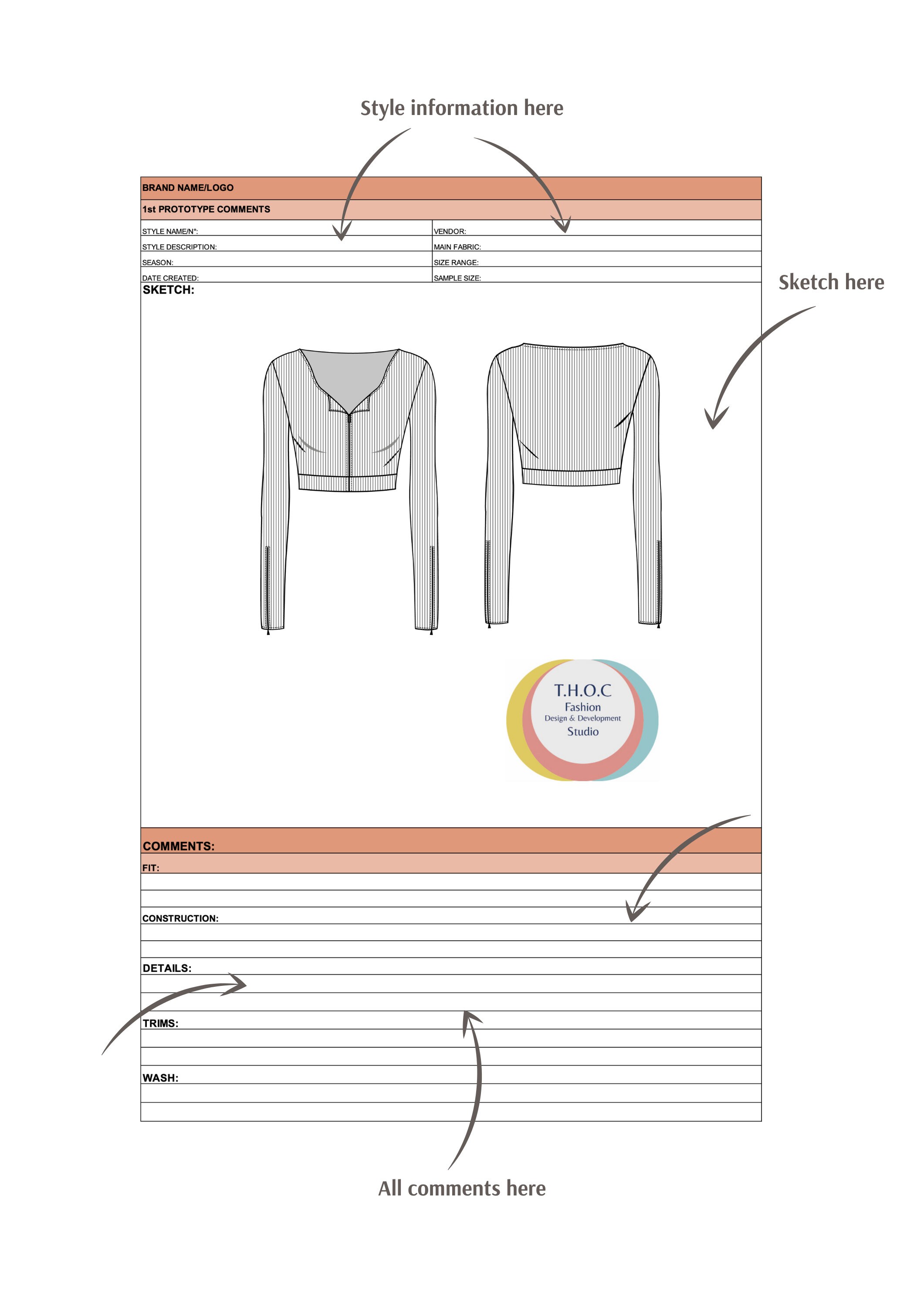 Tech Pack Sample Comments File, Excel Garment Sample Comments Sheet ...