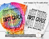 First Grade Echo SVG Back to School SVG Teacher SVG Digital Cut File Font included for Personalization