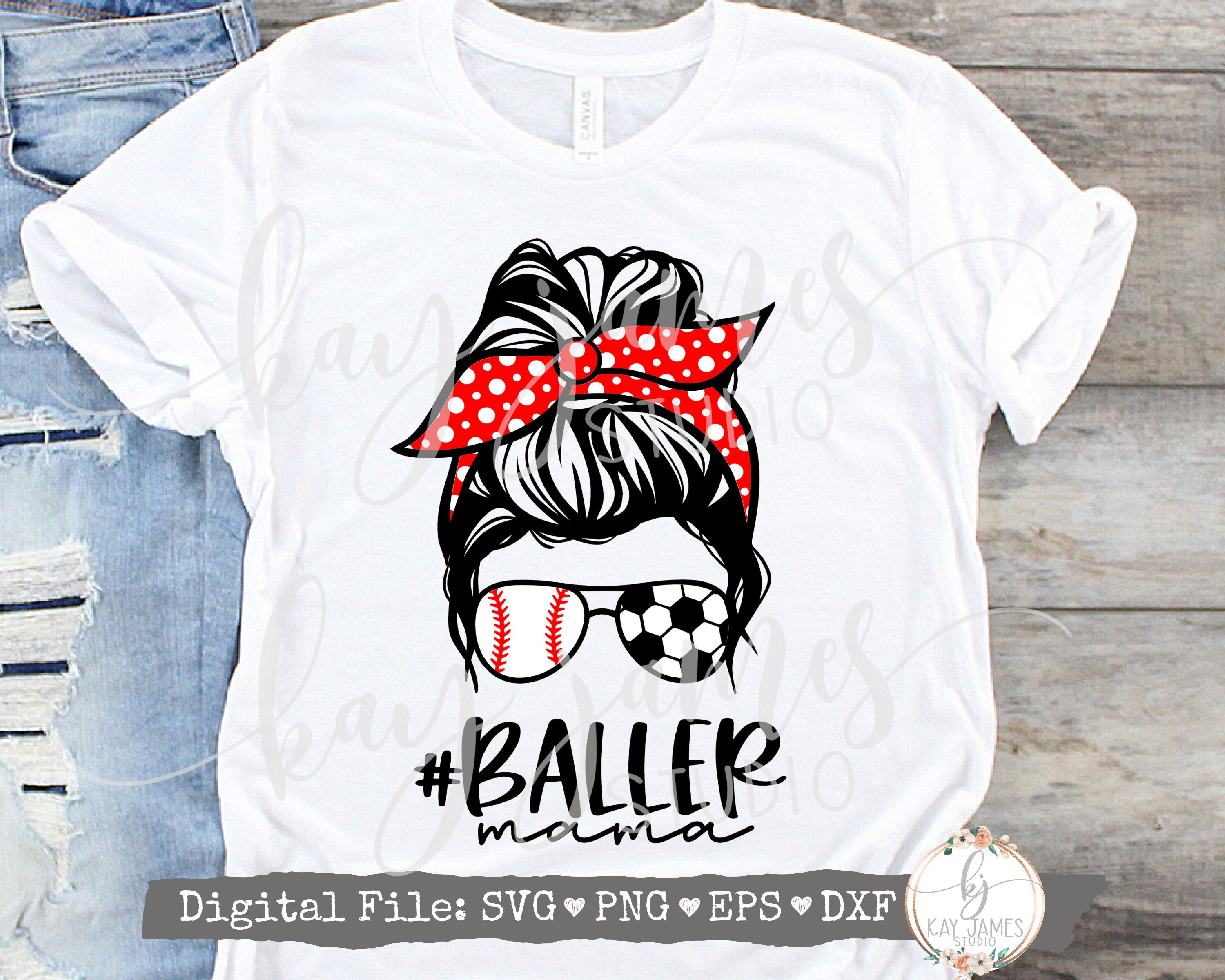 Download Messy Bun Baller Mom SVG / Baseball Mom SVG / Soccer Mom ...