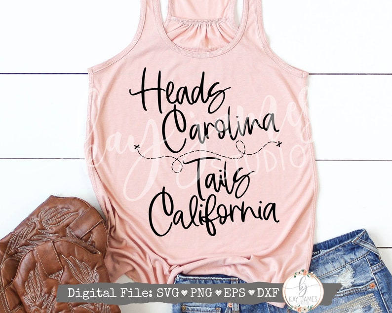 Heads Carolina Tails California SVG / Rodeo SVG / Country SVG Etsy