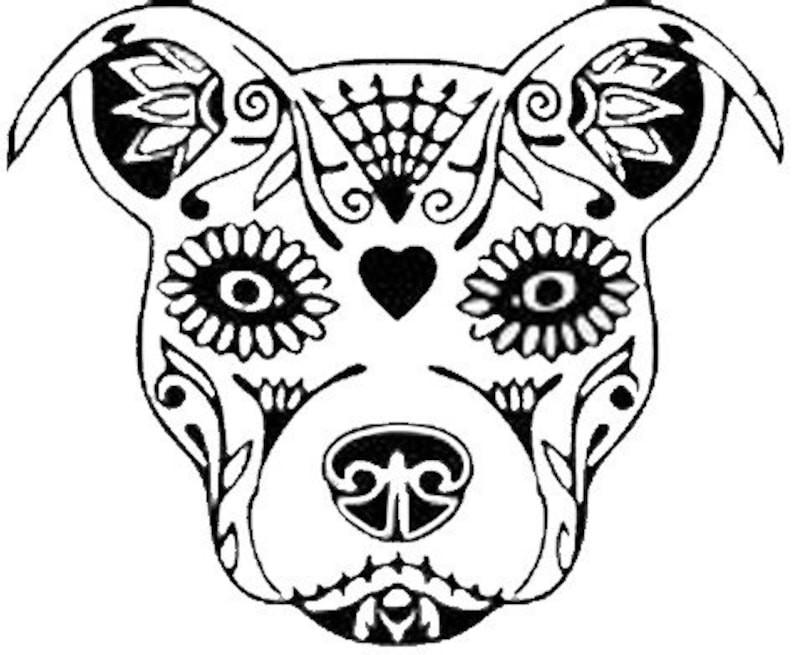 Dog sugar skull svg | Etsy