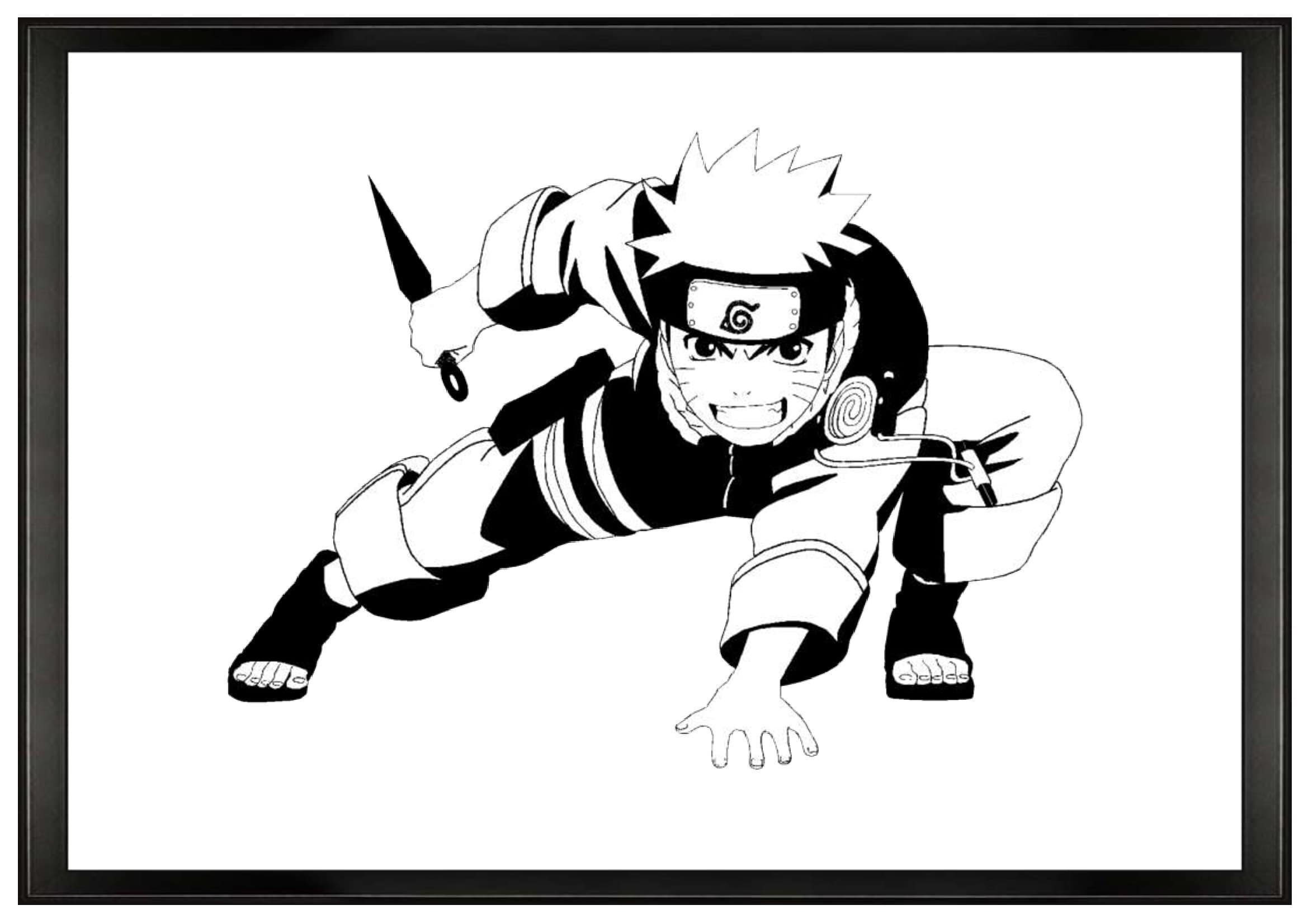 Black And White Handmade Naruto Sketch, Size: A4