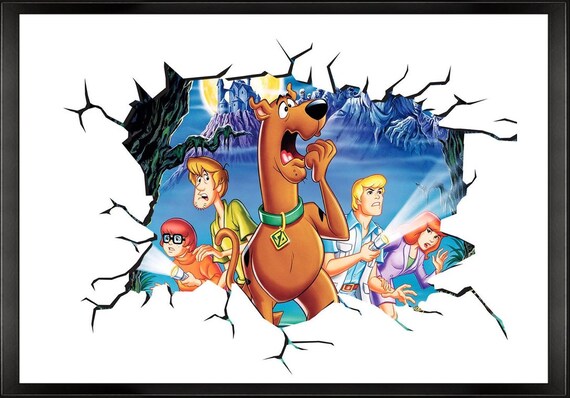 Scooby Doo Art Print Poster Decorative Item Framed &amp; - Etsy UK