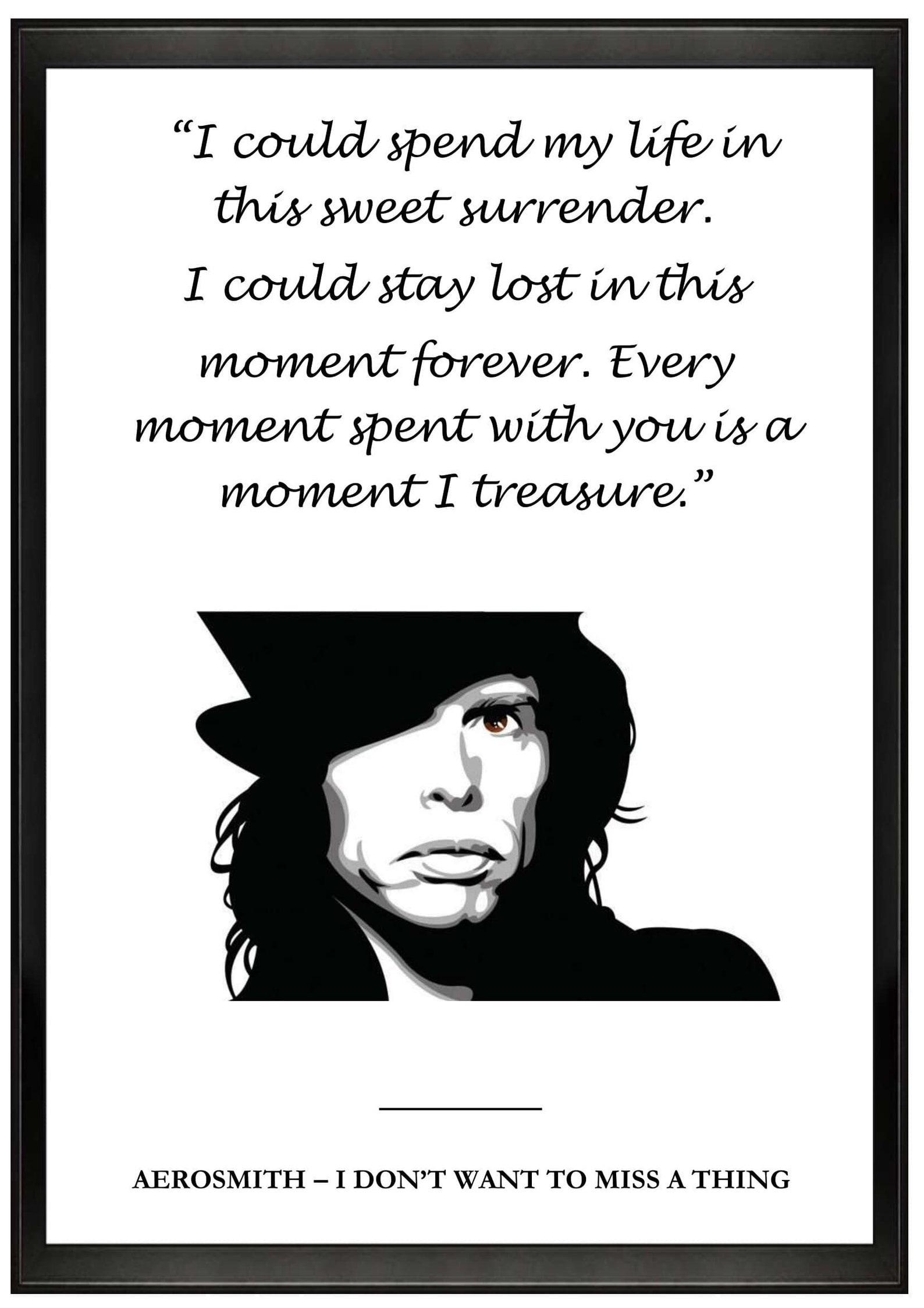 Aerosmith Music/lyrics Quote Art Poster Print Framed & Etsy