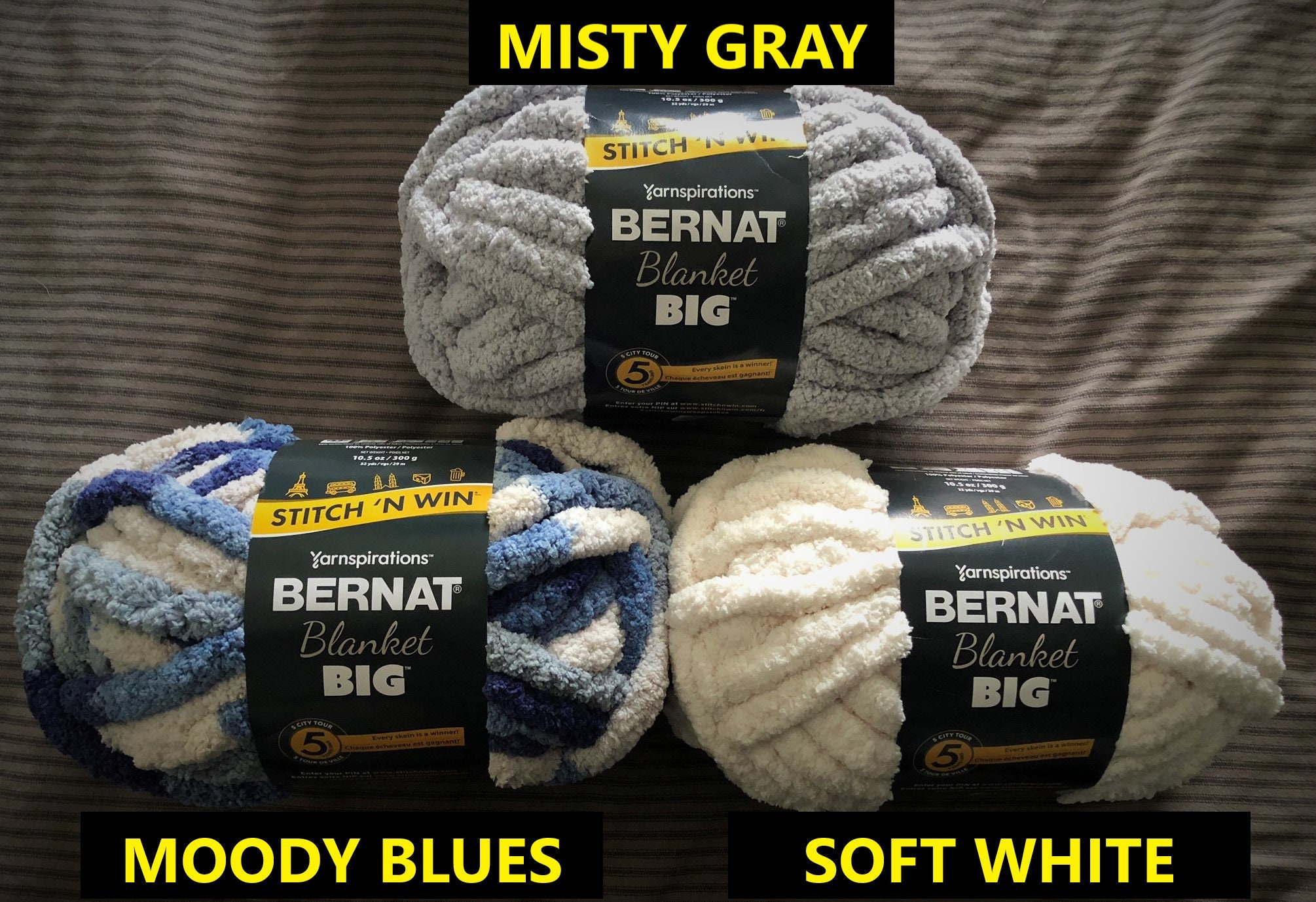 Bernat BIG Blanket Yarn Moody Blues 16122626080 Chunky Etsy