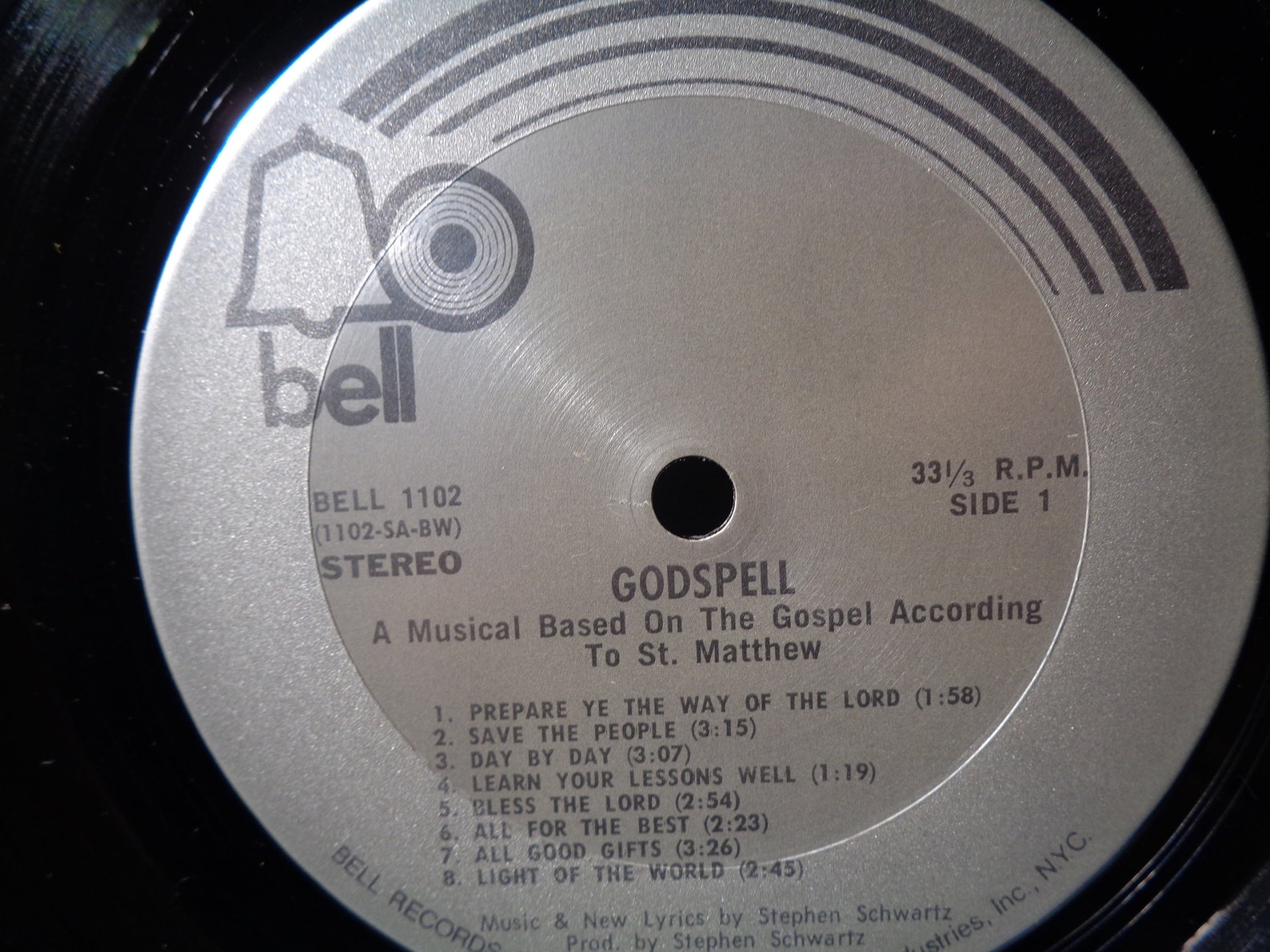 Vinyl record of Godspell Bell records Bell 1102 1971 Etsy