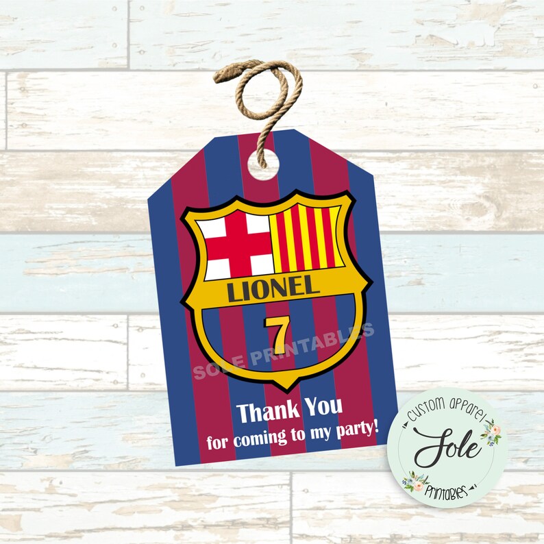 FC Barcelona Birthday Party Tags Barca Messi Tags Digital File