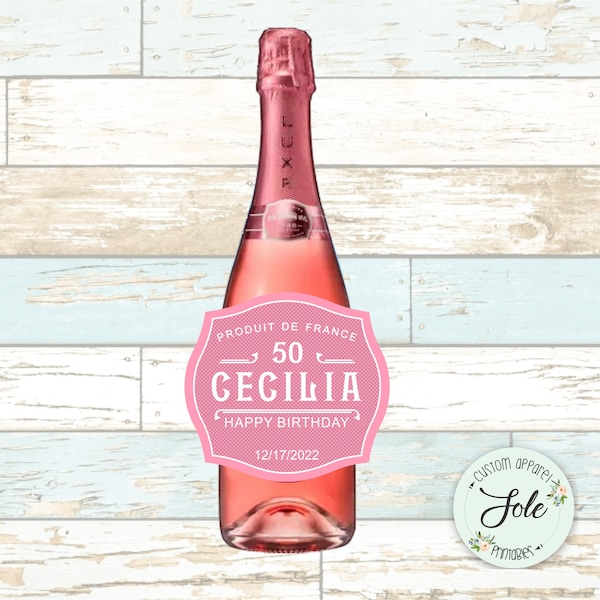 Personalized Belaire Rose Champagne Label for any occasion, Custom labels to put on your bottle, No instant download, Digital File.