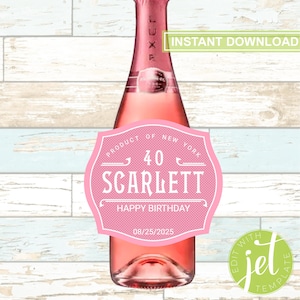 Editable Belaire Rose Champagne Label for any occasion, Custom labels to put on your bottle, Instant download, Digital File.