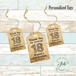 18ème anniversaire fête TAGS -Fichier numérique- Pas de téléchargement instantané- Tags personnalisés!