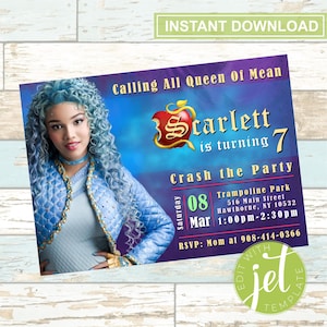 Descendants Chloe Charming Birthday Invitation - Party Printable - No Instant Download - Digital File!