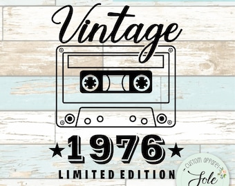 Klassiker 1976- Vintage 1976- Kassettenband- Shirt-Ideen, digitale Datei- Sofortiger Download- SVG-PNG