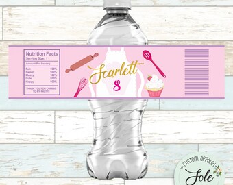 Backen Wasser Etiketten - Kochen - Cupcake Etiketten - digitale Datei - kein sofortiger Download!