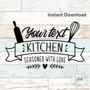 Segno della cucina, Aggiungi il tuo testo, Cucina della fattoria, Segno della copertura della stufa, Idee della fattoria - File digitale - Download istantaneo - SVG-PNG