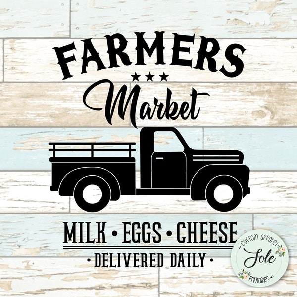 Farmer's Market Truck Fresh Eggs Delivered daily Sign- Stove cover sign-Farmhouse Ideas- Digital file- Instant download- SVG-PNG